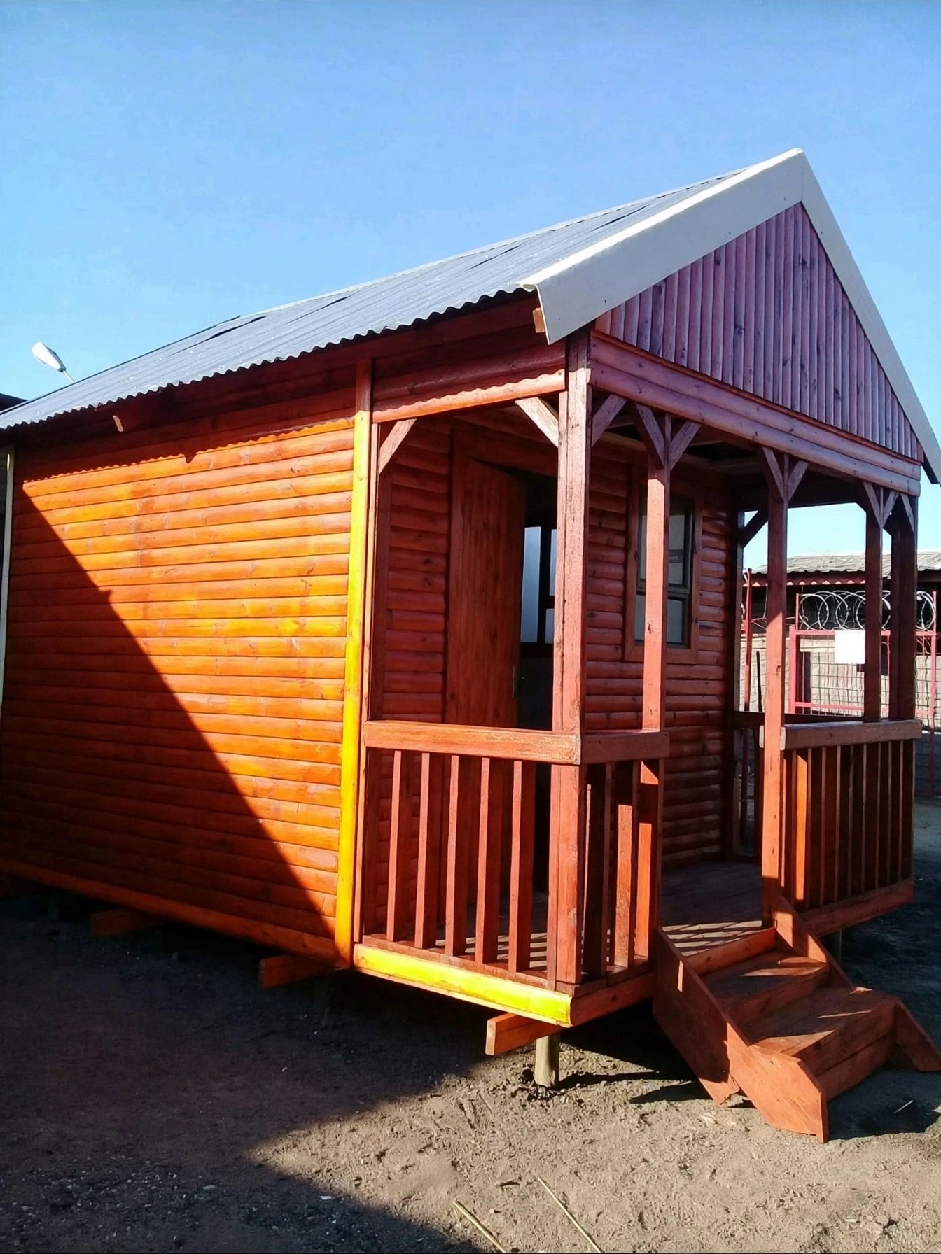 Timber cabin with front porch